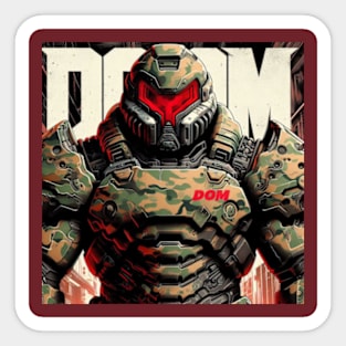 Doom Guy Dom Sticker
